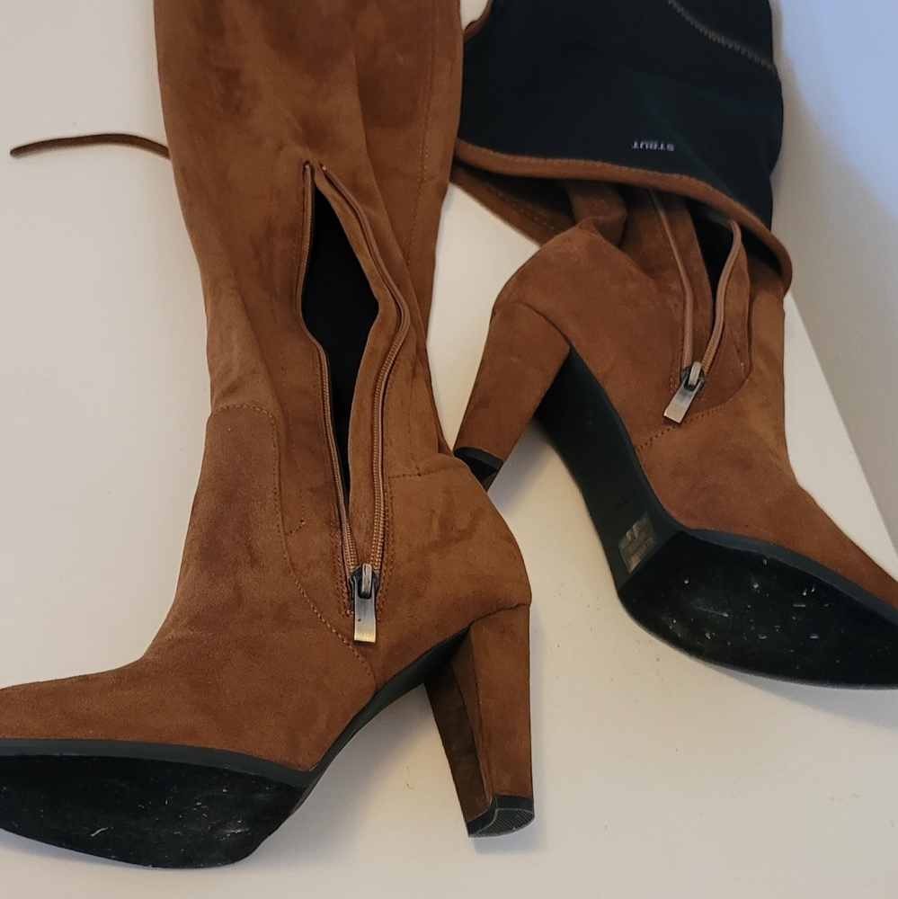Hot Kiss Brown Over-the-Knee Boots - Picture 2 of 15